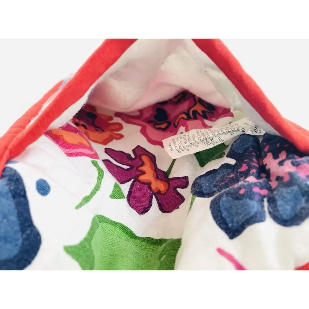 Kate Spade New York Festive Floral Pot Holder 100% Cotton Pink Rubber Textured